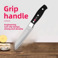 5 inch Santoku-mes van roestvrij staal, fruit- en groentemes, 62 graden scherpe snede, lichtgewicht universeelmes