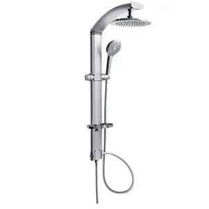 Ceiling Bath Shower Set Bathroom Wall Mounted Bath Shower Faucets Set Stainless Steel Chrome Faucet Shower System Sets