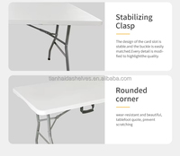 Table de restauration pliable en plastique légère et empilable de 6 à 8 pieds de long pour l'extérieur, idéale pour les pique-niques