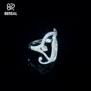 Custom Vvs Lab Grown <b>Ring</b> <b>Men</b> Women Hip Hop Style IGI 925 Silver Created Letter Initial Logo - Custom Vvs Lab Grown <b>Ring</b> - Product Image 1