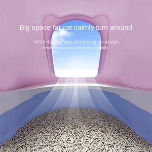 Cama de mierda grande, cajón completamente cerrado, a prueba de salpicaduras, suministros para lavabo de arena para gatos, caja de arena para inodoro hecha de plástico - Product Image 5