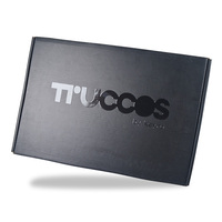 Boîtes d'expédition en carton ondulé noir mat personnalisées en gros avec logo en relief UV pour emballage de vêtements