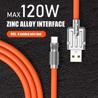 Accessoires de téléphone en gros câble de charge rapide métal alliage de zinc silicone liquide chargeur USB type C câble de données pour Xiaomi