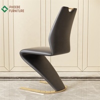 Ensemble de table à manger luxueuse en Z, dossier haut, style nordique, 6 chaises