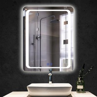 Miroir intelligent mural rond moderne de grande taille avec éclairage LED, Bluetooth et écran tactile pour salle de bain d'hôtel