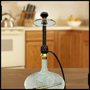 หัวสิงโตสองด้านลายนูนสีทองชิชาอลูมิเนียมเกรดสูงท่อเดี่ยวขนาดใหญ่65ซม. - Product Image 5