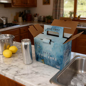 नालीदार बोर्ड बीयर कैरी केस पोर्टेबल विमान सूटकेस आकार बॉक्स संभालता बॉक्स को संभालता है - Product Image 6