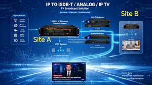 Système de passerelle IP de diffusion en continu DP601 pour <span class=keywords><strong>IPTV</strong></span>, pour sites multiples à distance, système de télévision numérique ISDB-T, système analogique CATV NTSC - Product Image 6