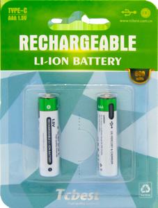 AA AAA ขนาด AAA แบบชาร์จไฟได้แบตเตอรี่ชนิด C ลิเธียมใช้งานได้ยาวนาน - Product Image 3