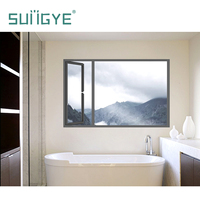 Fenêtre à battant SUNGYE style américain, en aluminium à rupture de pont thermique, double vitrage trempé avec grille, pour villa et maison – Offre spéciale