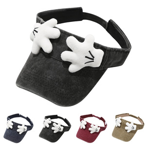 Casquette de soleil Mickey Mouse en jean à bord court, respirante, pour femme, protection extérieure, accessoire de mode - Product Image 2