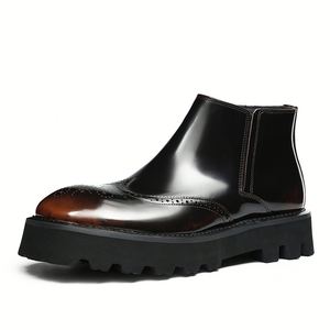 Zapatos Casuales de Hombre con Cordones y Punta Redonda, Versátiles, Elegantes, de Color Ejecutivo, Hechos a Mano, de Cuero Retro - Product Image 3
