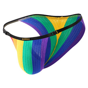 Polyamide <strong>Men</strong> Breathable Eco-Friendly Rainbow Colorful Detachable <strong>Briefs</strong> Bulge Pouch Underwear - Product Image 2