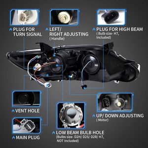 ไฟหน้าโปรเจคเตอร์ LED ของ vland ใช้ได้กับฐาน<span class=keywords><strong>2010</strong></span> 2011 <span class=keywords><strong>Camry</strong></span>, Le, SE และ Xle (เวอร์ชั่นสหรัฐ) W/Sequential - Product Image 5