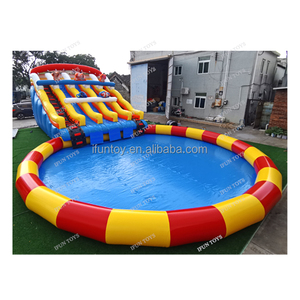 Jeu <span class=keywords><strong>de</strong></span> parc aquatique gonflable terrestre mobile drôle pour adultes en plein air grand parc aquatique au sol toboggan aquatique gonflable avec grande <span class=keywords><strong>piscine</strong></span> - Product Image 5