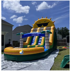 Tobogán Acuático Inflable Comercial de Doble Carril para Niños y Adultos con Piscina, Castillo Hinchable y Soplador a Precio Económico - Product Image 1