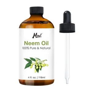Private Label 100% Pure Cold Pressed Neem Oil for Plants Spray and Essential Oils Mixing for Skin Hair Care, Massage Oil, Nails