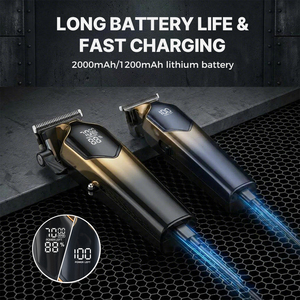 Nouvelle <span class=keywords><strong>tondeuse</strong></span> à cheveux sans fil rechargeable USB-C à lame en T pour le détail des cheveux, 2000 mAh, kit de <span class=keywords><strong>tondeuse</strong></span> sans fil pour la maison et le salon - Product Image 3