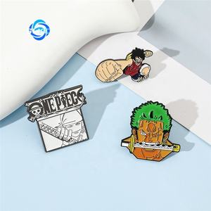 Badge en métal de personnage Luffy Solon, broche de la série <span class=keywords><strong>One</strong></span> Piece, décoration à cent combinaisons, thème anime sanglant - Product Image 1