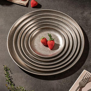 <span class=keywords><strong>Assiette</strong></span> Ronde en Métal Rétro Personnalisable avec Logo, Style Vintage, en Acier Inoxydable pour Steaks et Desserts – Idéale pour Restaurants et Hôtels - Product Image 4
