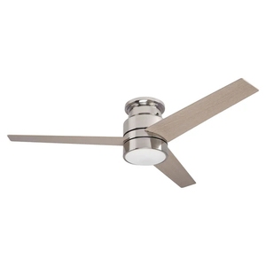 Ventilateur de <span class=keywords><strong>plafond</strong></span> ETL encastré à 3 pales de 52 pouces avec lumière et contrôle mural, LED 22W, 3000K, non gradable, finition noire, 3 vitesses - Product Image 1