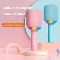 Microphone karaoké portable sans fil Bluetooth V5.0 Padrise K6 Mini avec lumières d'ambiance RGB, équipement sonore