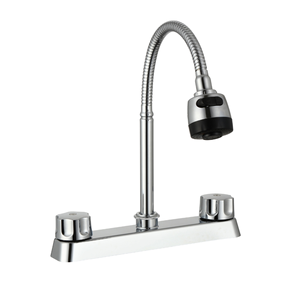 <span class=keywords><strong>Rubinetto</strong></span> da Cucina Economico con Doppia Maniglia per Acqua Calda e Fredda, con Tubo Flessibile e Beccuccio in ABS - Product Image 3