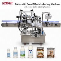 Machine d'étiquetage automatique double face pour bouteilles de boissons et d'aliments CPTECH