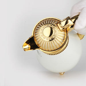 สินค้ามาใหม่ กระติกน้ำสุญญากาศเคลือบสีขาวทอง ขนาด 1.0 ลิตร สำหรับชุดกาแฟและชา - Product Image 5