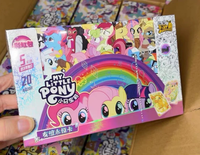 Boîte de boosters de cartes à collectionner My Little Pony Édition Arc-en-ciel, collection de jeux d'anime pour enfants, cartes flash métallisées, jouets cadeaux d'anniversaire