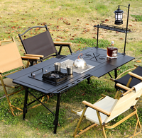 Table de camping en aluminium IGT Outdoor à hauteur réglable semi-automatique pour le glamping, table de cuisson portable multifonctionnelle