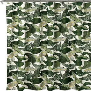 72 "x 72" Green Tropical Paradise Dusch vorhang Stoff Blatt Regenwald Insel Print Design Dusch vorhang für Badezimmer