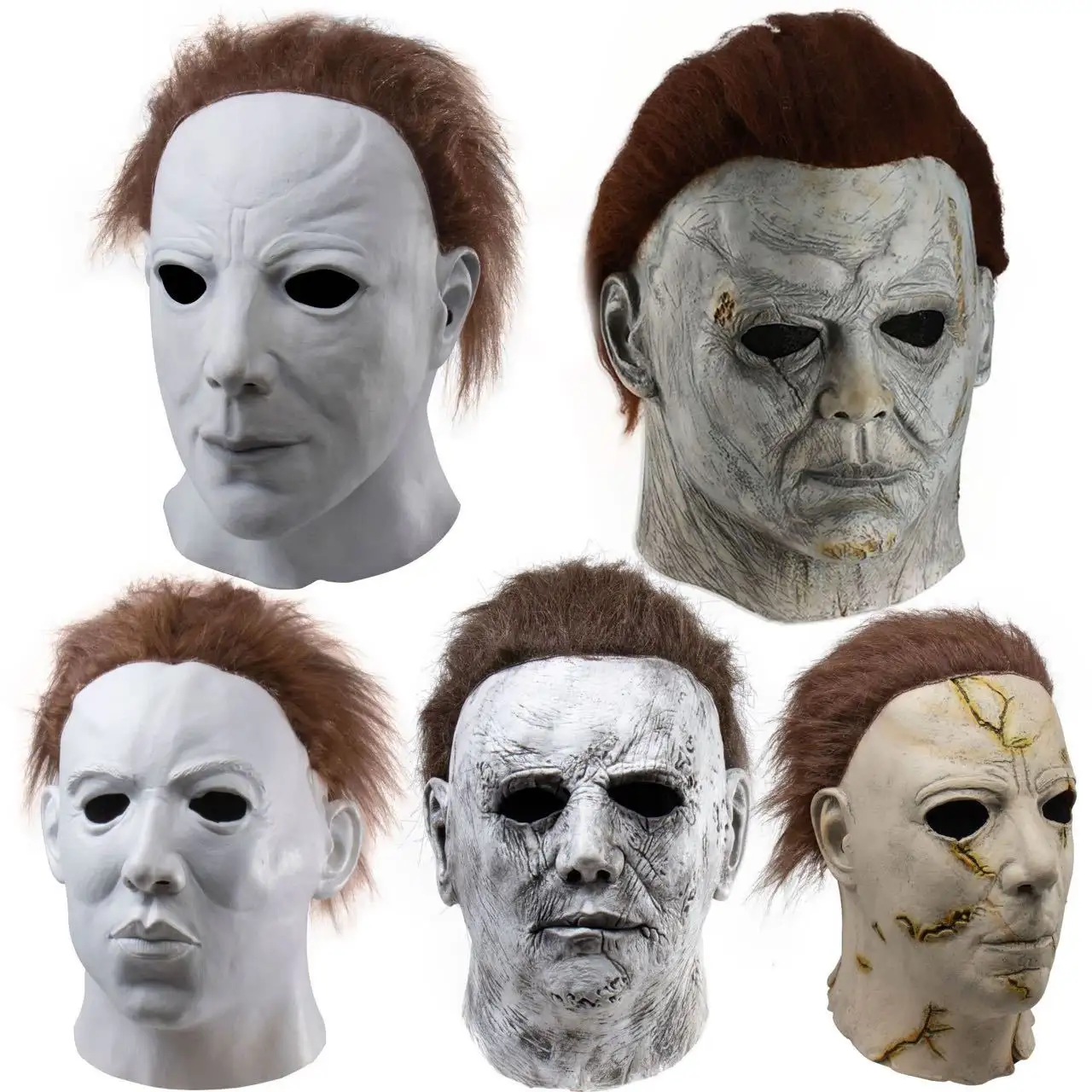 McMel film moonlight heart panic fear latex major McMel ghost head scary mask prop horror Michael Myers mask Movie Prop