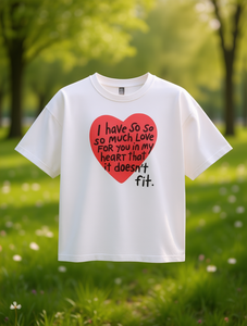 T-shirt da donna bianca a maniche corte con stampa a cuore e lettere, girocollo, casual, primavera estate, 100% cotone jersey, vestibilità comoda - Product Image 2