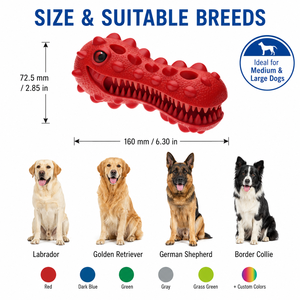 Juguete Masticable Resistente para Perros, Cabeza de Dinosaurio con Sonido, Goma Natural, Juguetes Masticables para Perros Mordedores Agresivos, Razas Grandes - Product Image 4