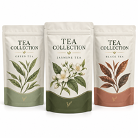Sachets d'emballage pour thé imprimés sur mesure, sachets refermables à haute barrière pour thé en vrac, thé aux herbes et matcha