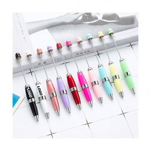 ปากกาลูกลื่นโลหะขนาดพกพาแบบ DIY ประดับลูกปัด ปรับแต่งได้ พร้อมโลโก้ - สำหรับสำนักงานและนักเรียน - Product Image 1