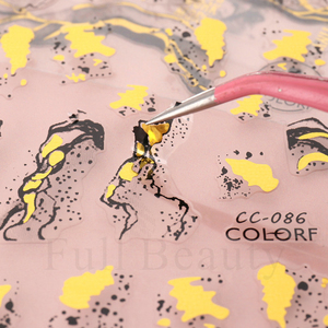 1 unidad de pegatinas 3D para uñas con efecto mármol negro y dorado, calcomanías de tinta para líneas francesas, decoración adhesiva para <span class=keywords><strong>manicura</strong></span>. - Product Image 6