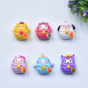Dijes de Resina Planos 3D con Diseño de Gato de la Suerte, Ángel y Demonio, para Slime, Manualidades, Decoración de Teléfonos Móviles, 2025 - Product Image 1