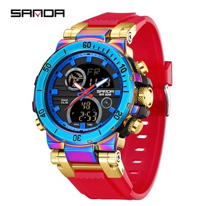 SANDA 6175 2024 nuevo reloj analógico digital electrónico para exteriores para hombre reloj de banda de goma multifuncional para hombre joven - Product Image 3