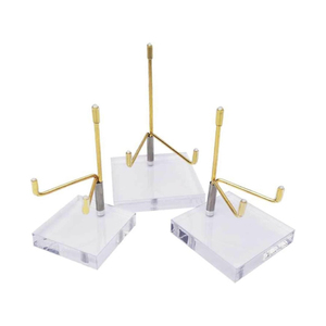 Acrylic mẫu vật khoáng sản hiển thị giá vẽ chủ sở hữu với cánh tay vàng kim loại - Product Image 4