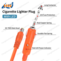 Câble de charge de voiture 14AWG 180W 12-24V DC 8mm câble de voiture avec 2 adaptateurs fusible chargeur électrique 12V écrou adaptateur prise