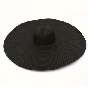 Chapeau de soleil à large bord, pliable, en paille, pour femmes, pour la plage, été - Product Image 3