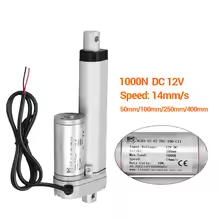 1000N DC 12V actionneur linéaire pousser moteur électrique 100kg capacité de charge 14 mm/s vitesse 50mm-350mm course métal matériel RC pièces Accs - Product Image 4