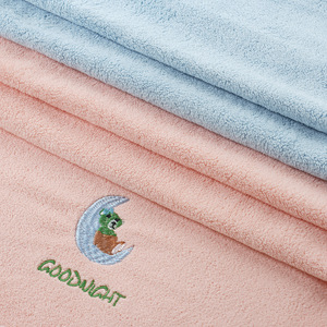 Kim Ryan Embroidered Coral Fleece Towel 34x74cm Soft Absorbent Moon <b>Bear</b> Design Bath Towel Household Use - Product Image 1
