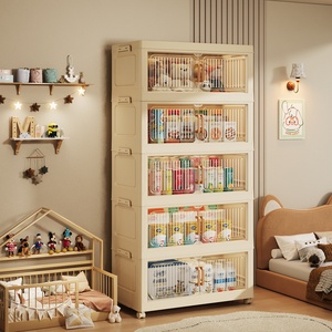 Cassettiera mobile a 3 livelli in plastica per la casa, armadio porta vestiti per bambini - Product Image 2
