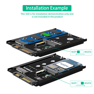 Soporte 2 en 1 NGFF M.2 B Key/B&M Key MSATA 2.5 para SSD III de 6Gbps con marco compatible con SATA3 2230 2242 2260 2280 MSATA y B Key - Product Image 6
