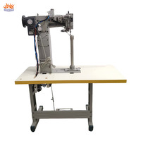 Machines à coudre industrielles à sangle en cuir, point de chaînette à aiguille simple, conception à cylindre automatique, construction en acier inoxydable