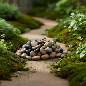 Pierres de rivière naturelles polies 1,6-2,4 pouces, galets décoratifs pour aménagement paysager, cour, design moderne - Product Image 2