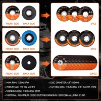 AIRAJ Kit de disques abrasifs haute dureté pour meuleuse d'angle, 28 pièces (22 de coupe, 3 de meulage, 3 à lamelles ZA)